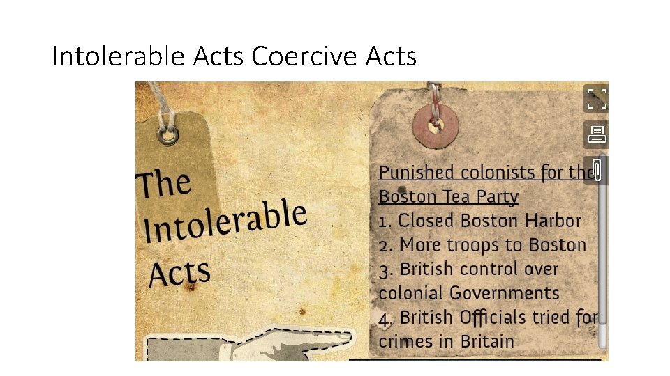 Intolerable Acts Coercive Acts 