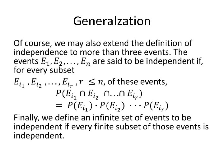 Generalzation • 