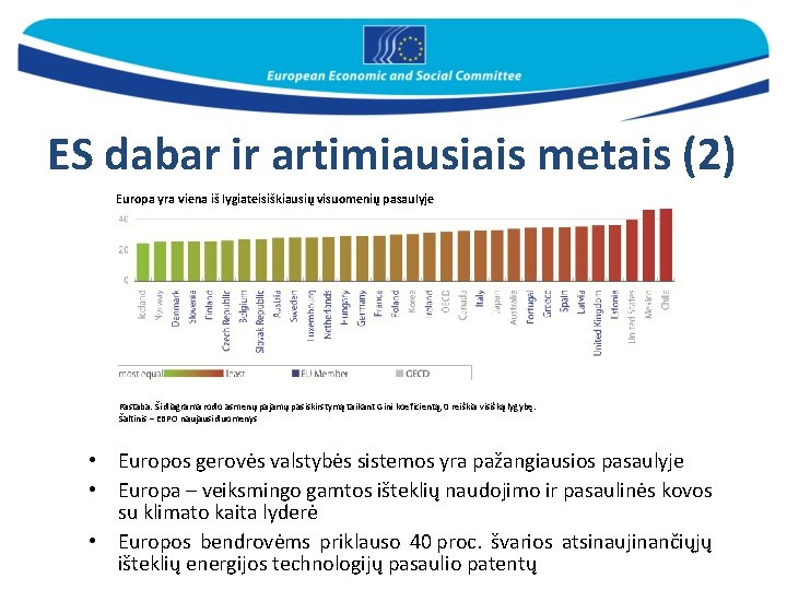 ES dabar ir artimiausiais metais (2) Europa yra viena iš lygiateisiškiausių visuomenių pasaulyje Pastaba.