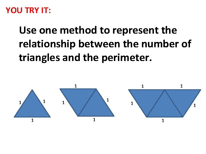 YOU TRY IT: Use one method to represent the relationship between the number of YOU TRY IT: Use one method to represent the relationship between the number of