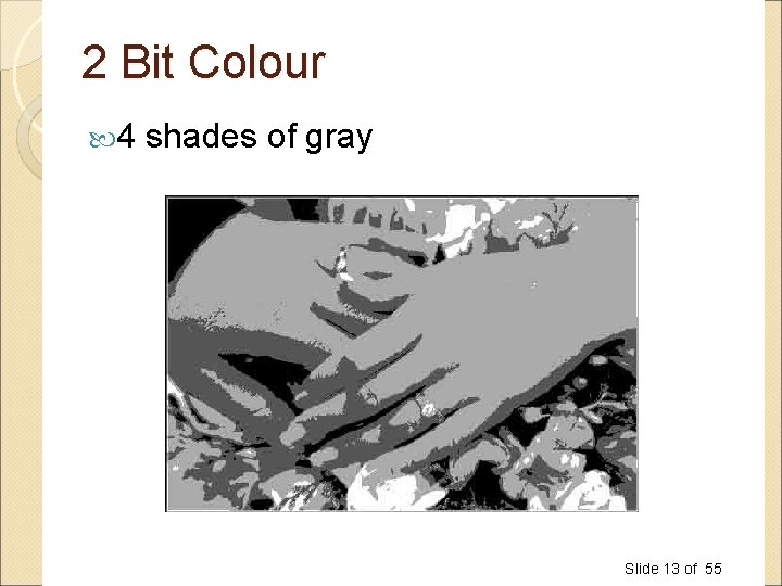 2 Bit Colour 4 shades of gray Slide 13 of 55 2 Bit Colour 4 shades of gray Slide 13 of 55