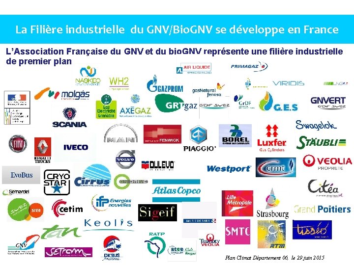 La Filière industrielle du GNV/Bio. GNV se développe en France L’Association Française du GNV