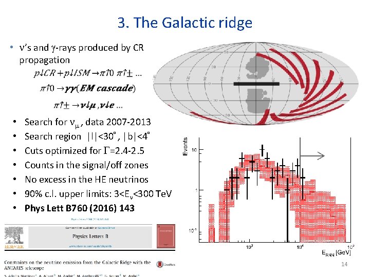 3. The Galactic ridge • n’s and g-rays produced by CR propagation • •