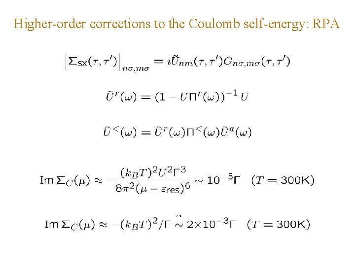 Higher-order corrections to the Coulomb self-energy: RPA 