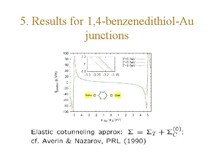 5. Results for 1, 4 -benzenedithiol-Au junctions 