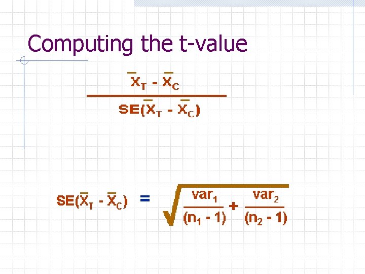 Computing the t-value 