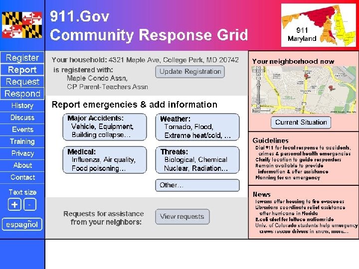 911. Gov article in Science (Feb. 16, 2007) www. cs. umd. edu/hcil/911 gov 