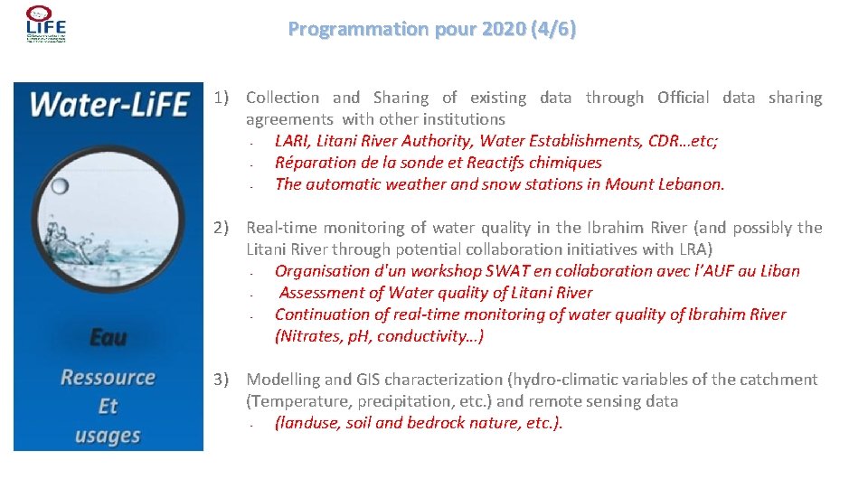 Programmation pour 2020 (4/6) 1) Collection and Sharing of existing data through Official data