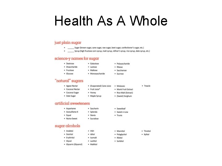 Health As A Whole 