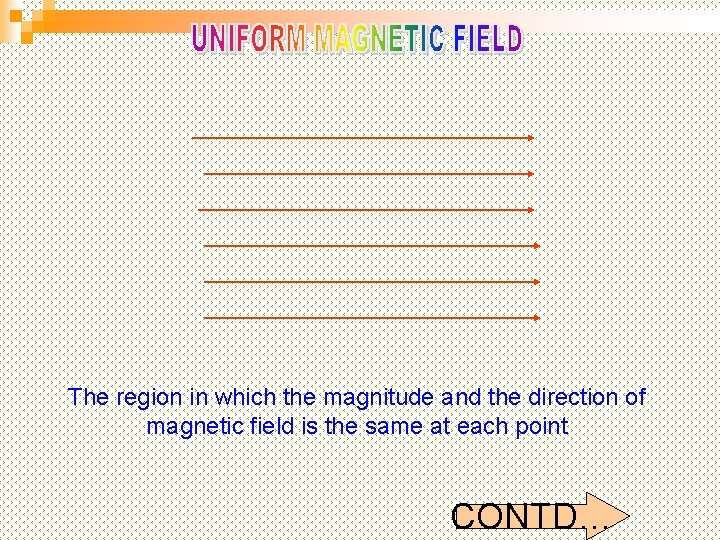 The region in which the magnitude and the direction of magnetic field is the