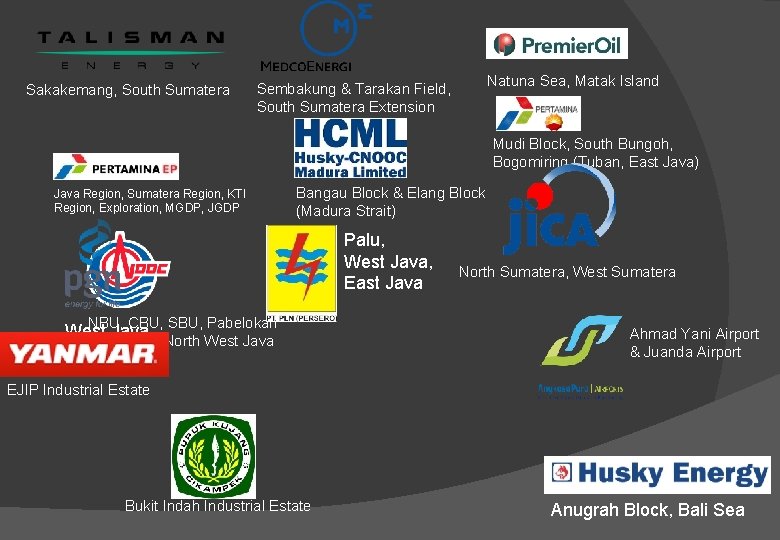 Sakakemang, South Sumatera Natuna Sea, Matak Island Sembakung & Tarakan Field, South Sumatera Extension