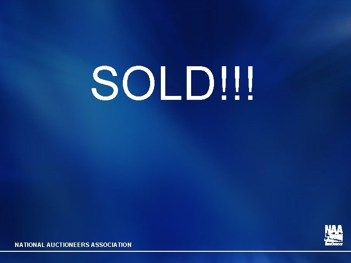 SOLD!!! NATIONAL AUCTIONEERS ASSOCIATION 