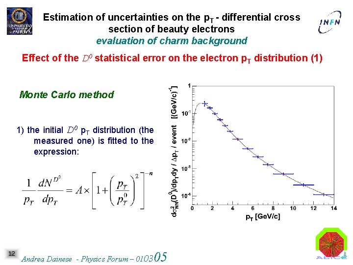 Estimation of uncertainties on the p. T - differential cross section of beauty electrons