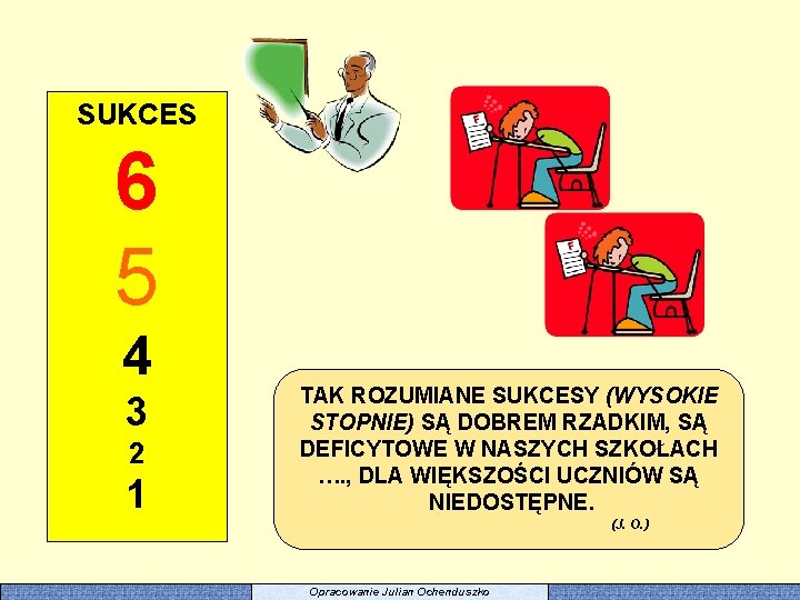 SUKCES 6 5 4 3 2 1 TAK ROZUMIANE SUKCESY (WYSOKIE STOPNIE) SĄ DOBREM