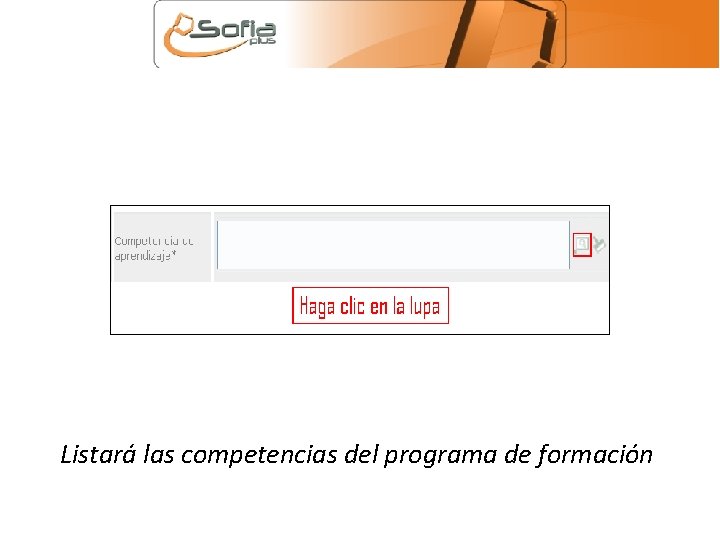 Listará las competencias del programa de formación 