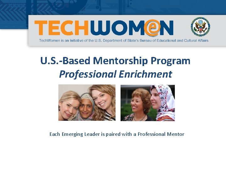 U. S. -Based Mentorship Program Professional Enrichment Each Emerging Leader is paired with a