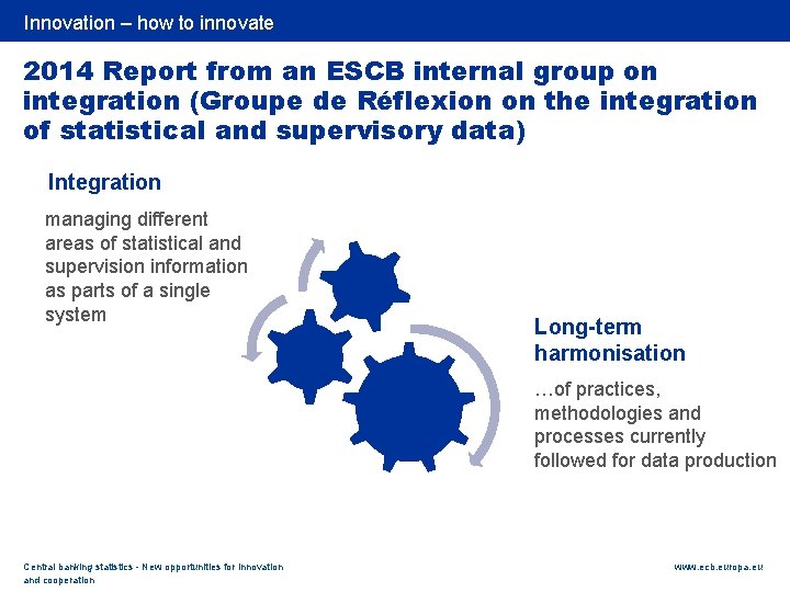 Rubric Innovation – how to innovate 2014 Report from an ESCB internal group on