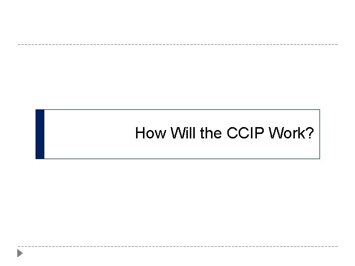 How Will the CCIP Work? 