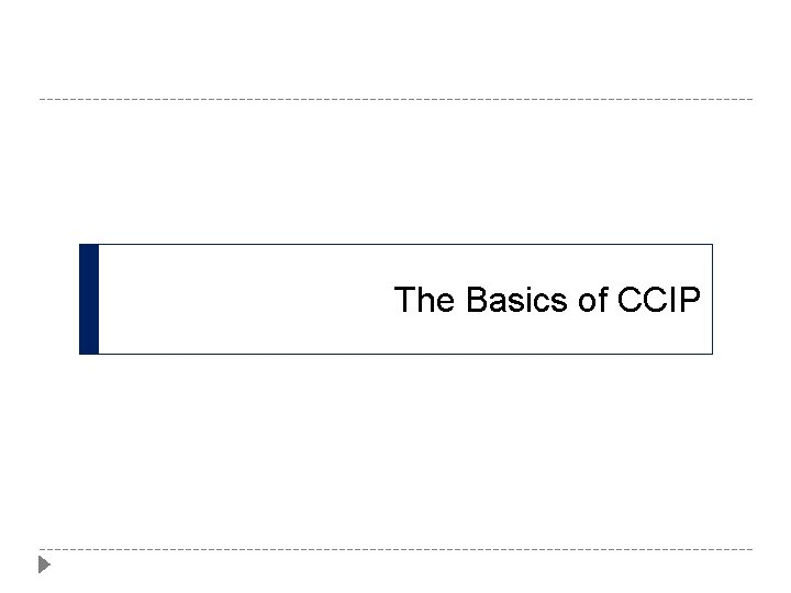 The Basics of CCIP 