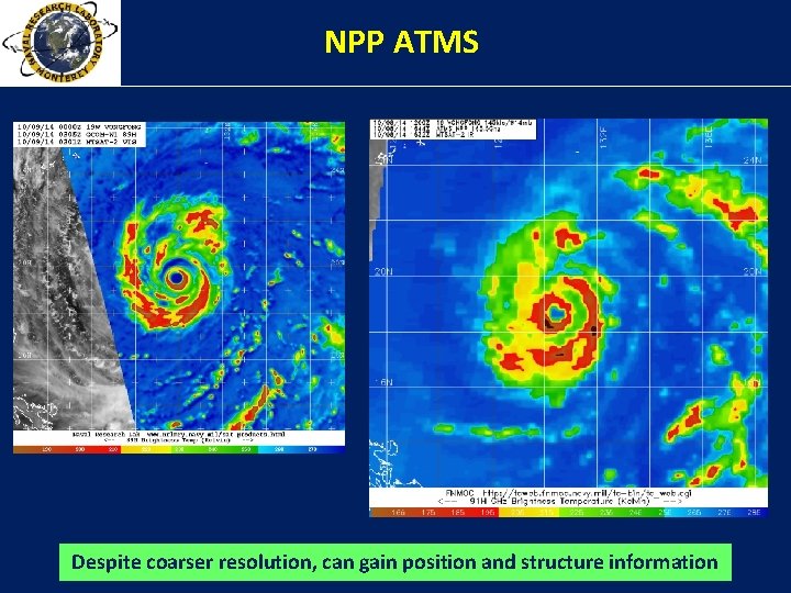 NPP ATMS Some products now on FNMOC TC web Coming soon to NRL TC