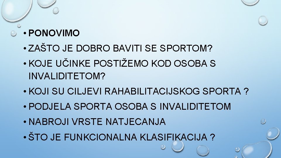  • PONOVIMO • ZAŠTO JE DOBRO BAVITI SE SPORTOM? • KOJE UČINKE POSTIŽEMO