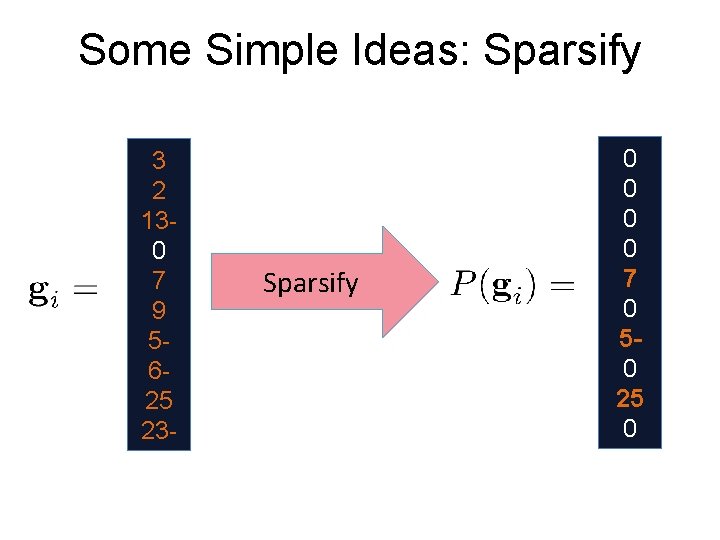 Some Simple Ideas: Sparsify 3 2 130 7 9 5625 23 - Sparsify 0