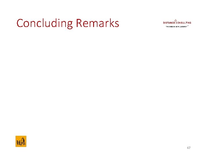 Concluding Remarks 47 