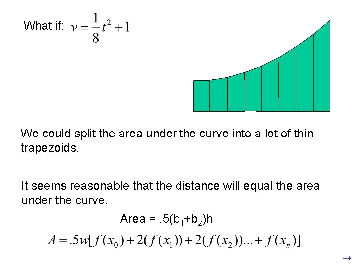 What if: We could split the area under the curve into a lot of