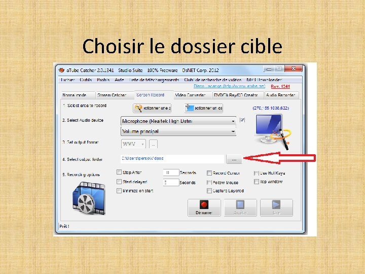 Choisir le dossier cible 