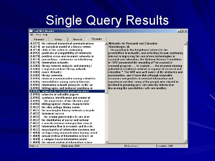 Single Query Results 