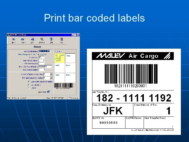 Print bar coded labels 