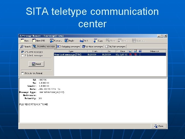 SITA teletype communication center 