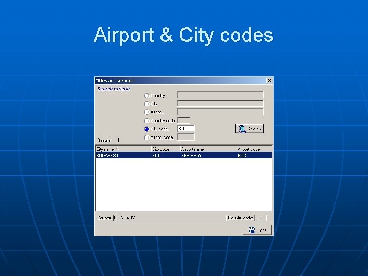 Airport & City codes 