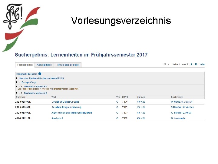 Vorlesungsverzeichnis 
