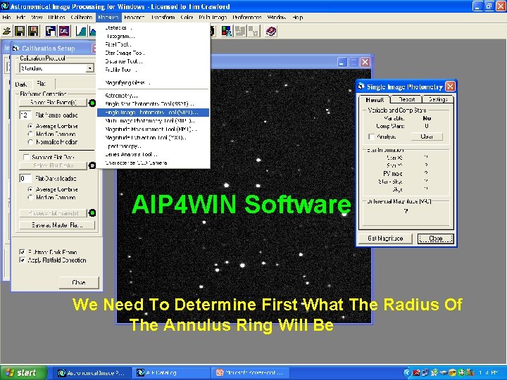 AIP 4 WIN Software We Need To Determine First What The Radius Of The