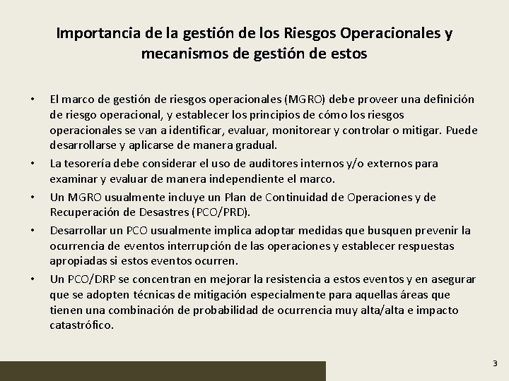 Importancia de la gestión de los Riesgos Operacionales y mecanismos de gestión de estos