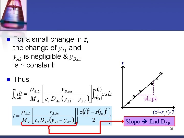 n n For a small change in z, the change of y. A 1