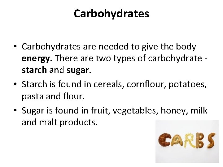 Nutrients Match up What is a balanced diet