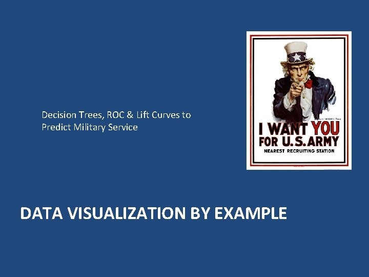 Decision Trees, ROC & Lift Curves to Predict Military Service DATA VISUALIZATION BY EXAMPLE