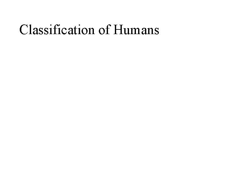 Classification of Humans 