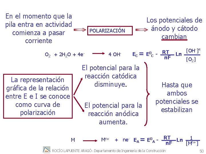 En el momento que la pila entra en actividad comienza a pasar corriente O