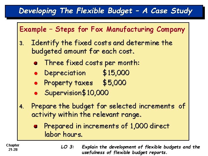 Developing The Flexible Budget – A Case Study Example – Steps for Fox Manufacturing