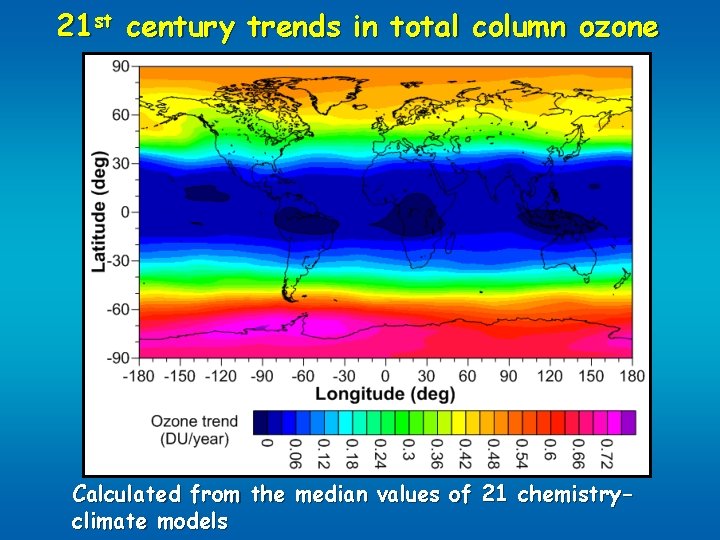 21 st century trends in total column ozone Calculated from the median values of