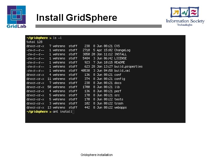 Install Grid. Sphere Gridsphere installation 