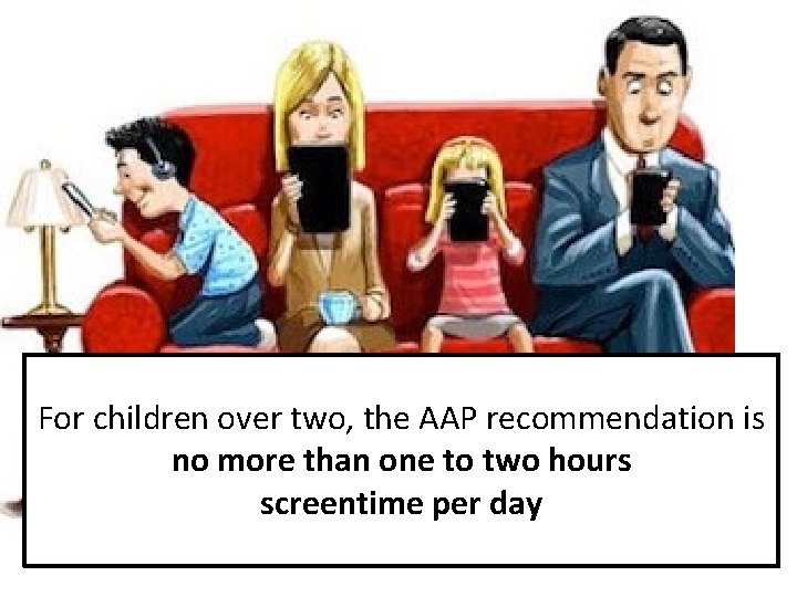 For children over two, the AAP recommendation is no more than one to two