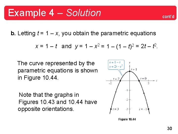 Example 4 – Solution cont’d b. Letting t = 1 – x, you obtain Example 4 – Solution cont’d b. Letting t = 1 – x, you obtain