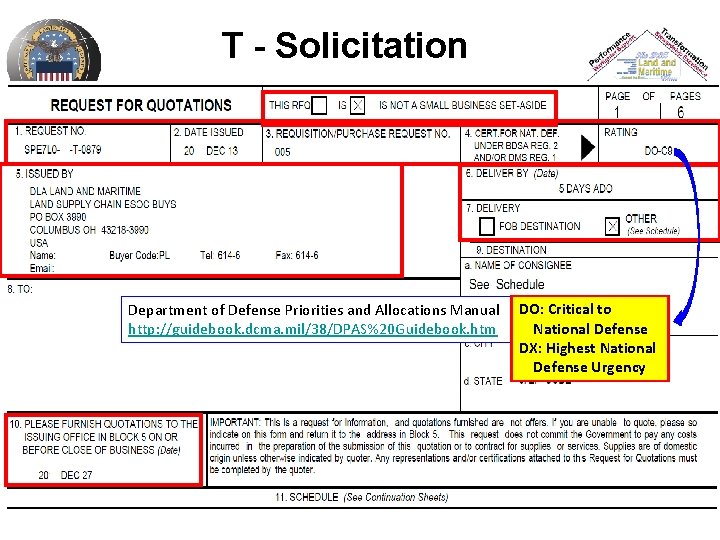 T - Solicitation Department of Defense Priorities and Allocations Manual http: //guidebook. dcma. mil/38/DPAS%20