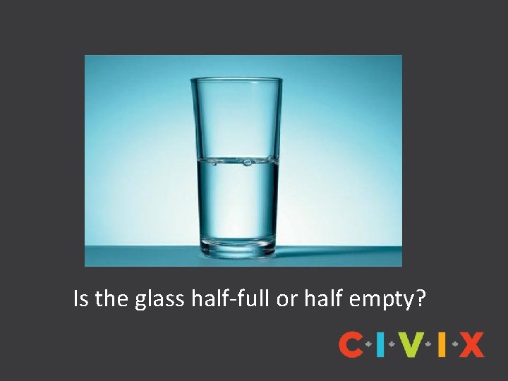 Is the glass half-full or half empty? 