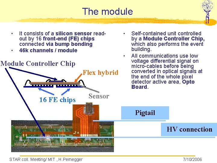 The module • • It consists of a silicon sensor readout by 16 front-end