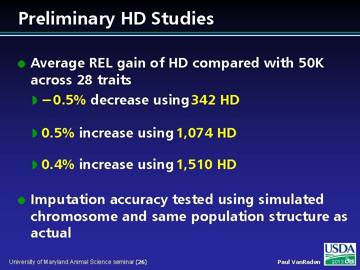Preliminary HD Studies l l Average REL gain of HD compared with 50 K